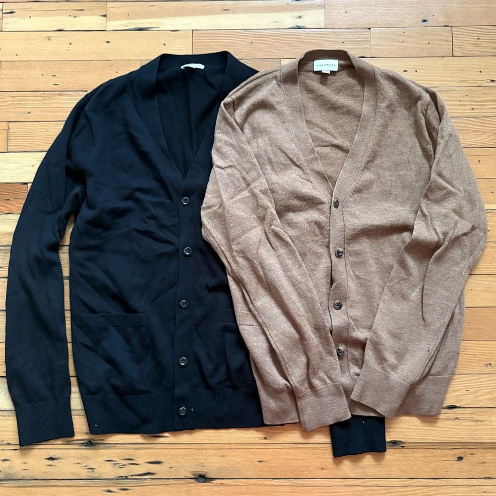 Bundle of two Club Monaco Black and Brown Cardigan